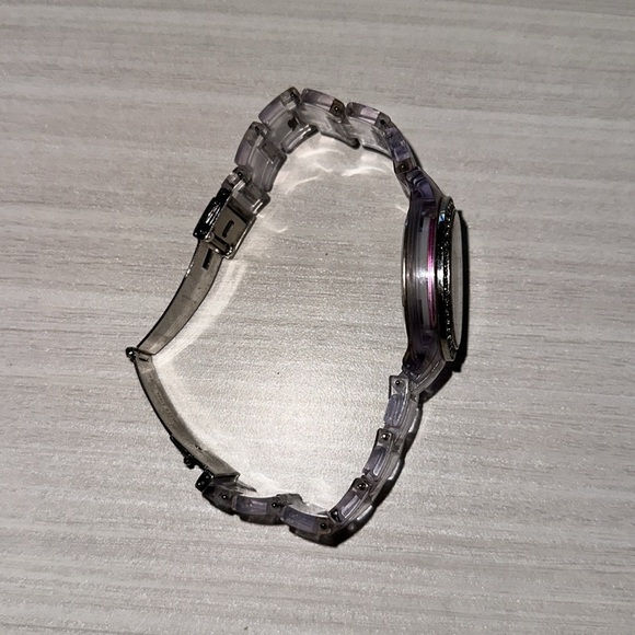 Fossil Watch Hot Pink Clear Band - Picture 4 of 9